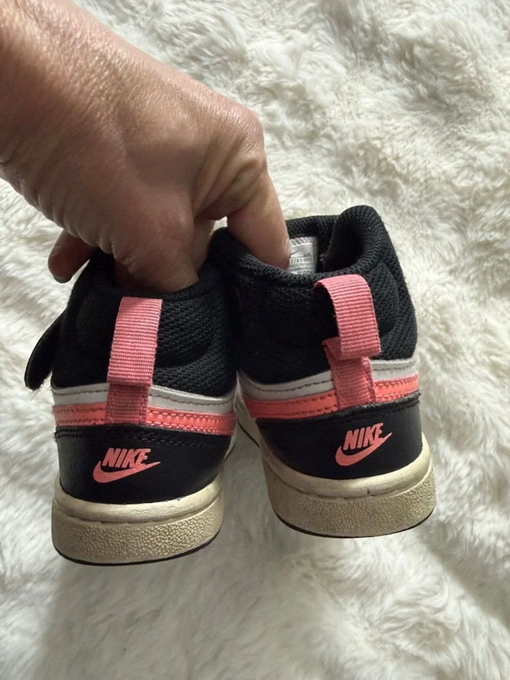 Nike Court Borough Mid ll Sneakers in Black, White & Pink Size 11